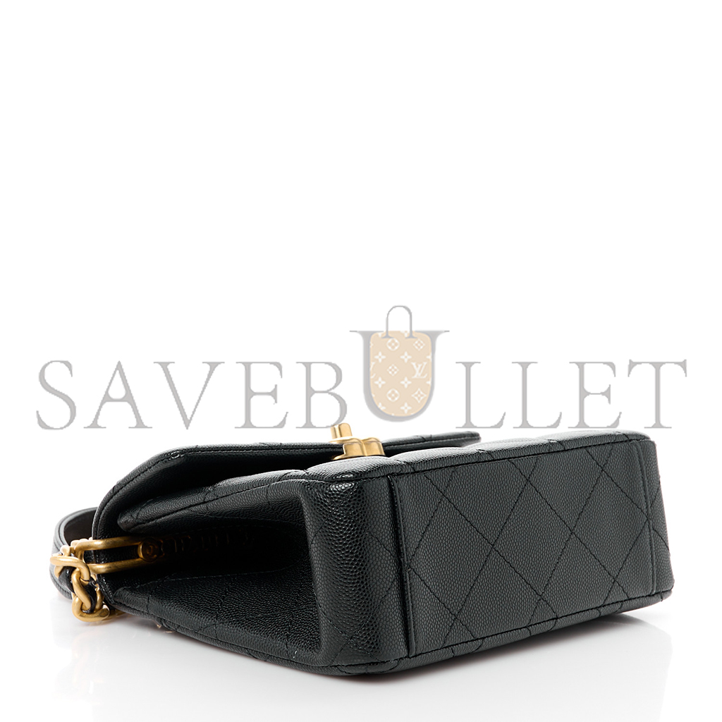 CHANEL CAVIAR QUILTED 31 RUE CAMBON MINI TOP HANDLE FLAP (19*15*7cm) 